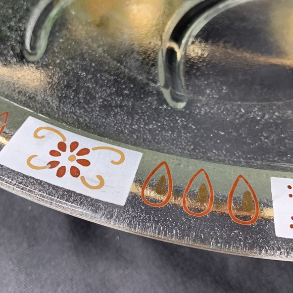 VTG MCM Inland Glass Atomic tree of life serving platter with metal warming tray - Picture 13 of 16